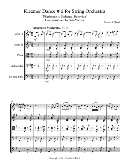 Klezmer Dance # 2 in G; for String Orchestra