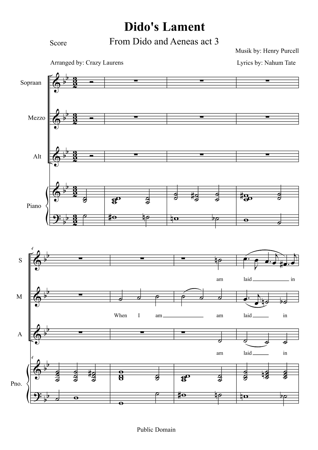 Dido's Lament (arr. Crazy Laurens)