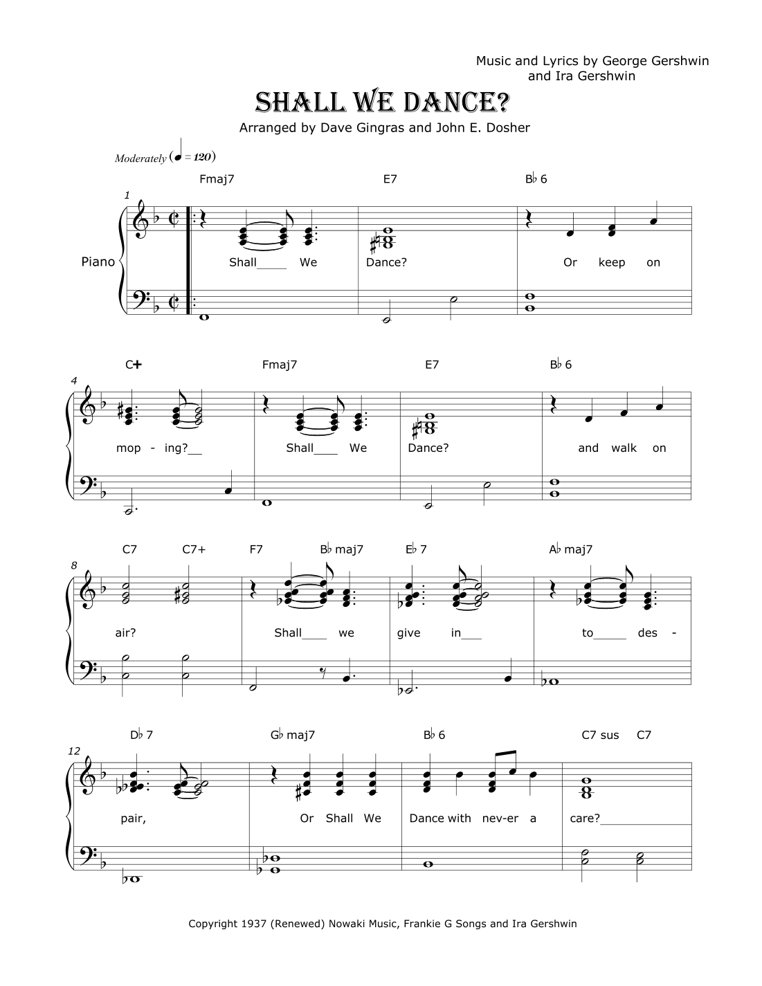 Shall We Dance? (arr. Dave Gingras and John E. Dosher)