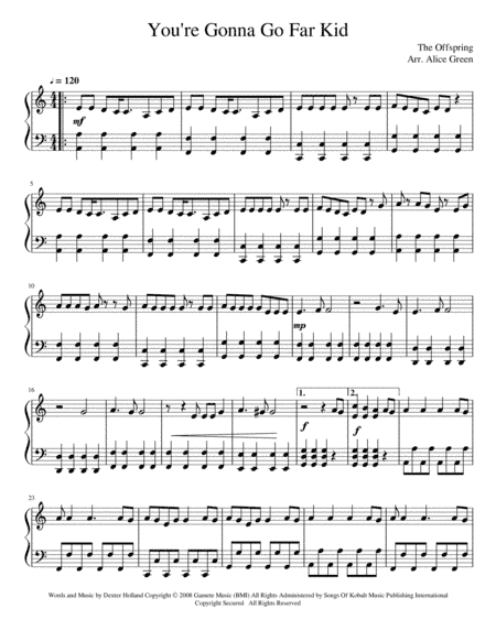 You're Gonna Go Far Kid (arr. Alice Green)