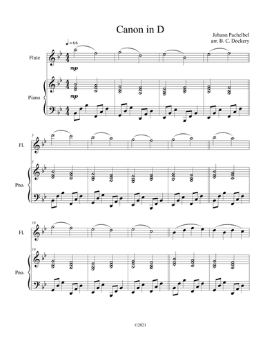 Canon in D for Flute and Piano (arr. B. C. Dockery)