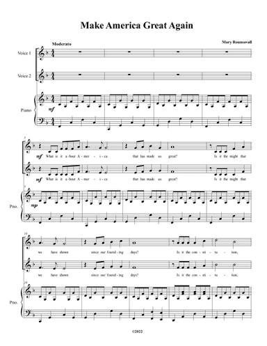 Make America Great Again (2-part with Piano Accompaniment)