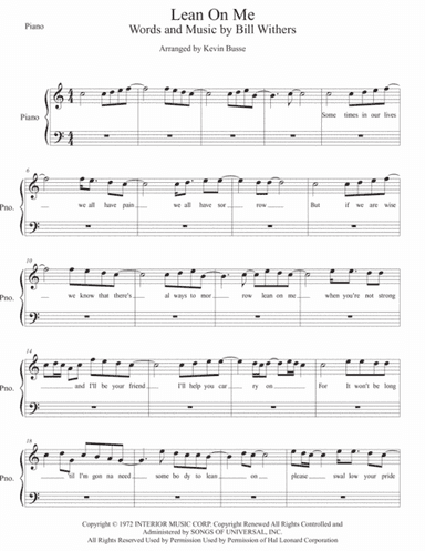 Lean On Me (arr. Kevin Busse)