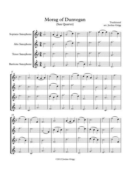 Morag of Dunvegan (Sax Quartet) (arr. Jordan Grigg)