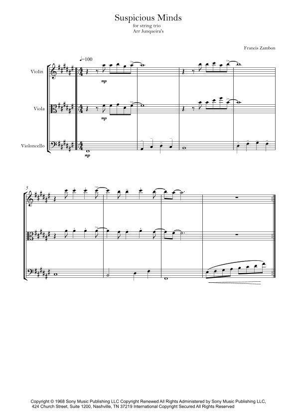 Suspicious Minds (arr. Junqueira's)