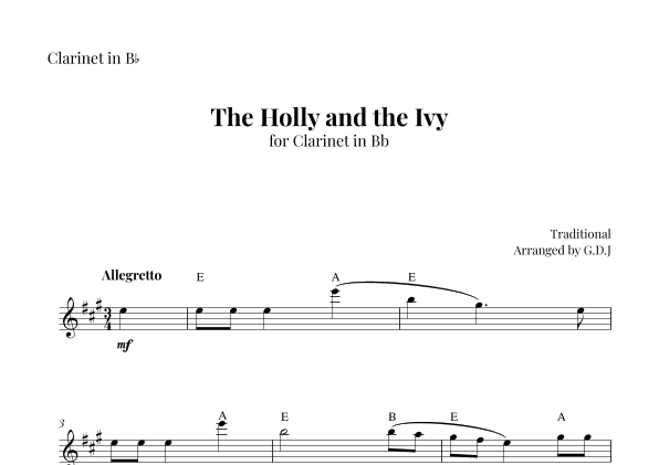 The Holly and the Ivy (arr. GDJ)