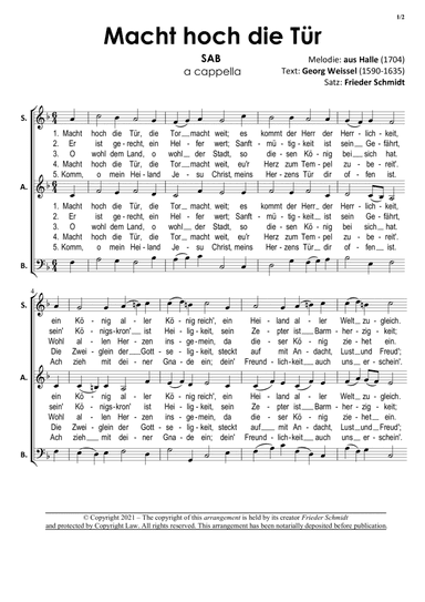 Macht hoch die Tür (arr. Frieder Schmidt)