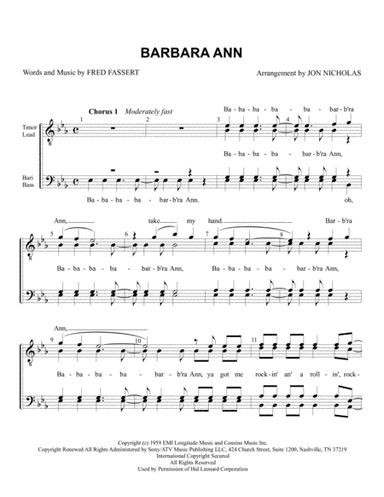 Barbara Ann (arr. Jon Nicholas)