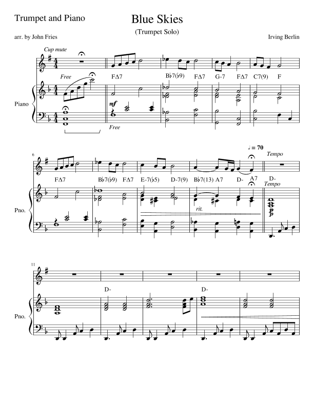 Blue Skies (arr. John Fries)