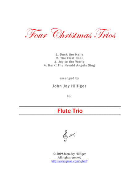Four Christmas Trios for Flutes (arr. John Jay Hilfiger)