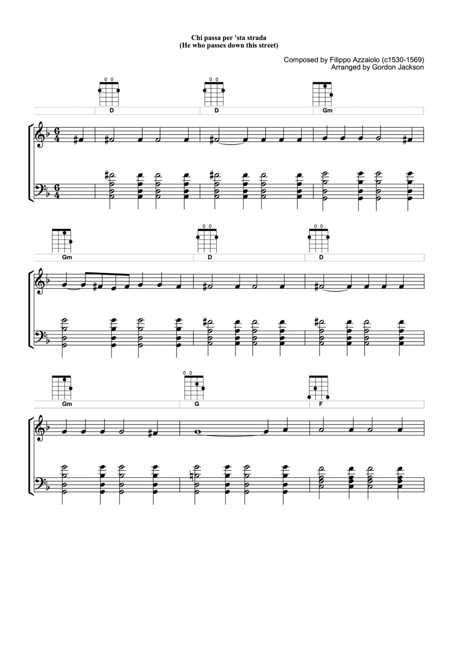 Chi passa per ’sta strada (arr. Gordon Jackson)