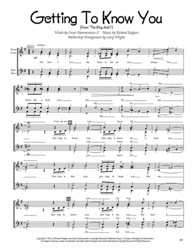 Getting To Know You (arr. Larry Wright)