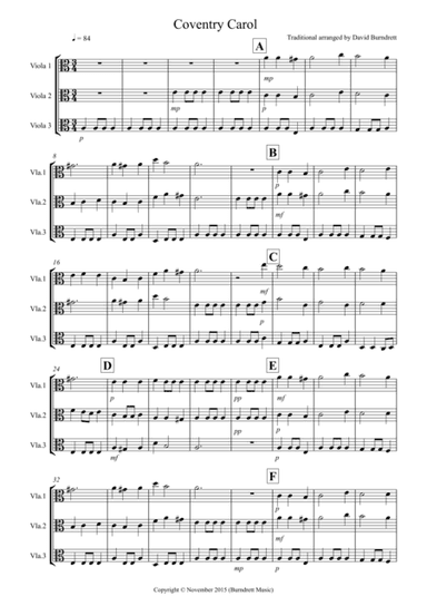 Coventry Carol for Viola Trio (arr. David Burndrett)