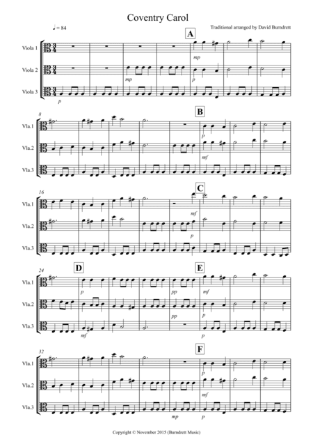 Coventry Carol for Viola Trio (arr. David Burndrett)