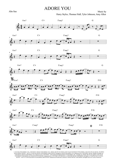 Adore You (arr. The Sheet Music Library)
