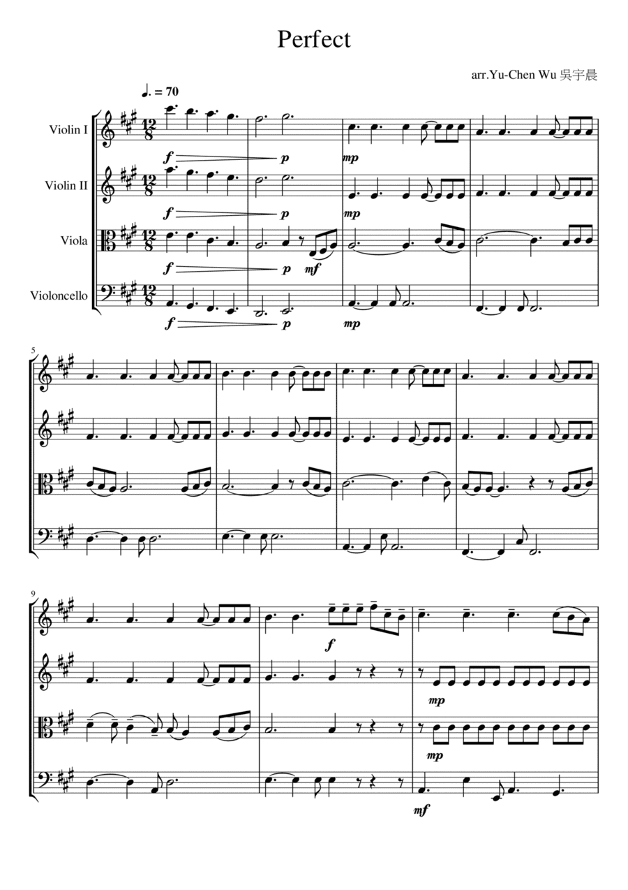 Perfect (arr. arr.Yu Chen Wu)
