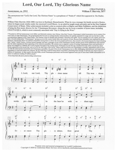 Lord, Our Lord, Thy Glorious Name (arr. Lyndell Leatherman)