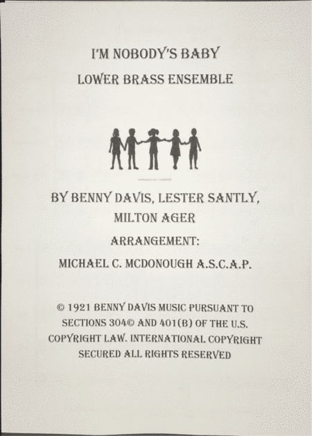 I'm Nobody's Baby (arr. Michael C. McDonough A.S.C.A.P.)