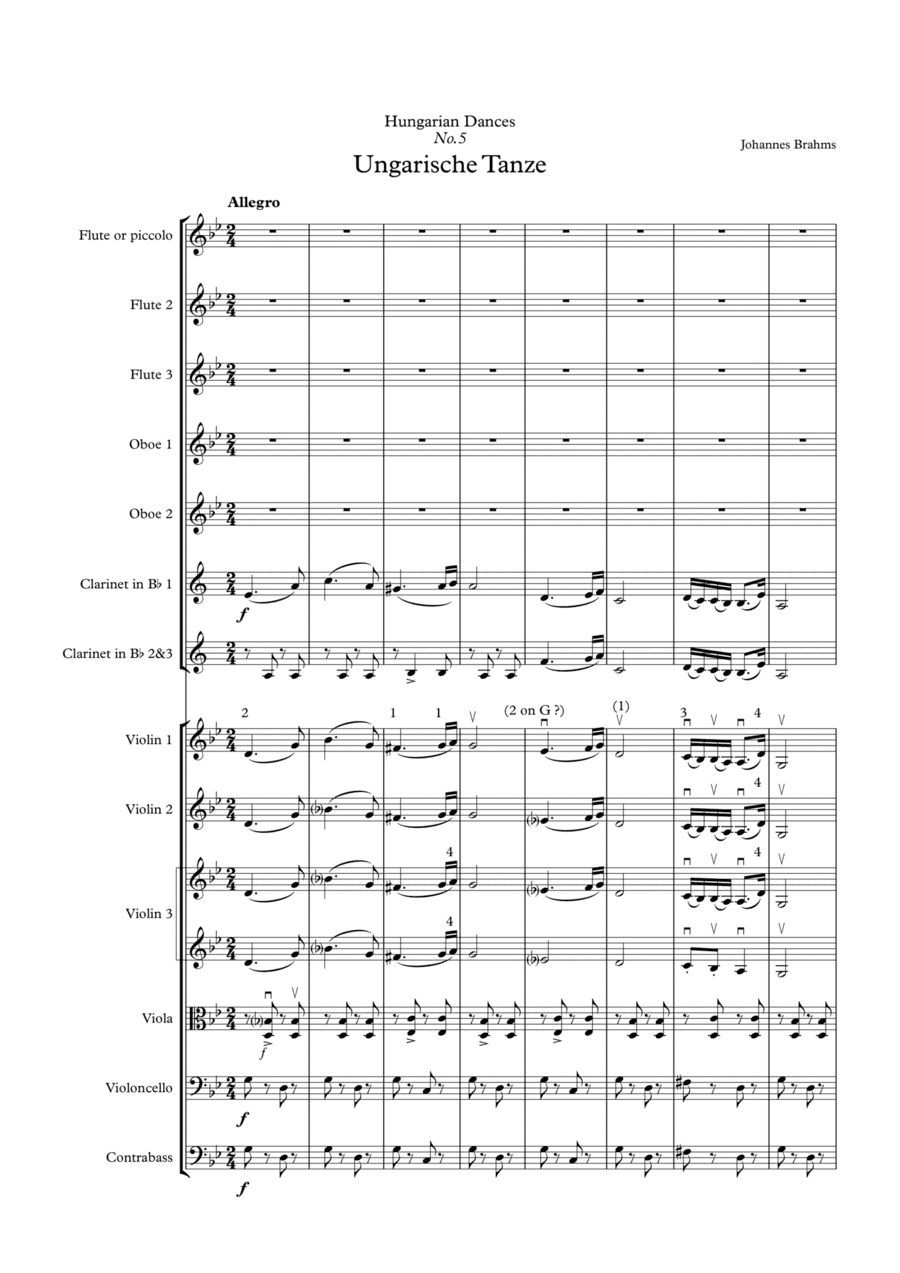 Brahms Hungarian Dance no 5 (adapted for schools) (arr. PJM)
