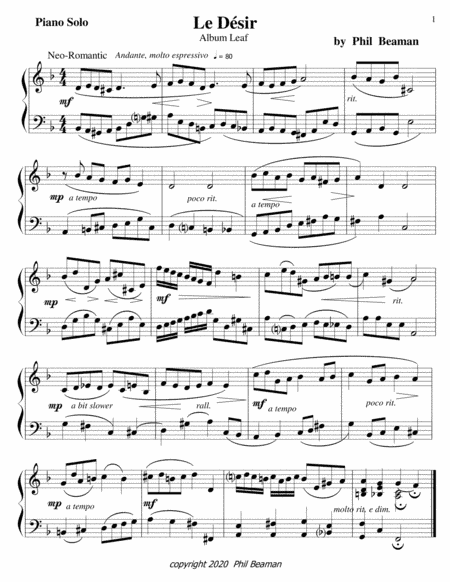 Le Désir-piano solo