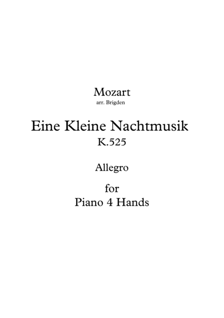Eine Kleine Nachtmusik (Allegro) (arr. K. Brigden)