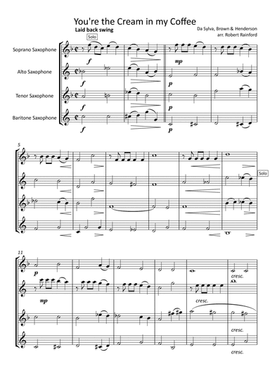 You're The Cream In My Coffee (arr. Robert Rainford)