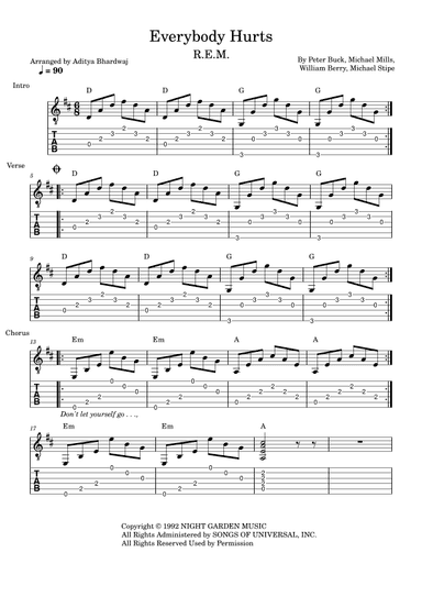 Everybody Hurts (arr. Aditya Bhardwaj)
