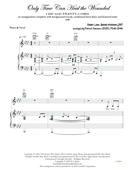 Only Time Can Heal The Wounded (arr. Patrick Sheehan)