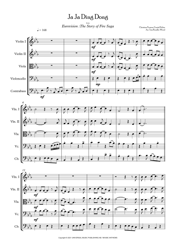 Ja Ja Ding Dong (arr. Tom Rundle-Wood)