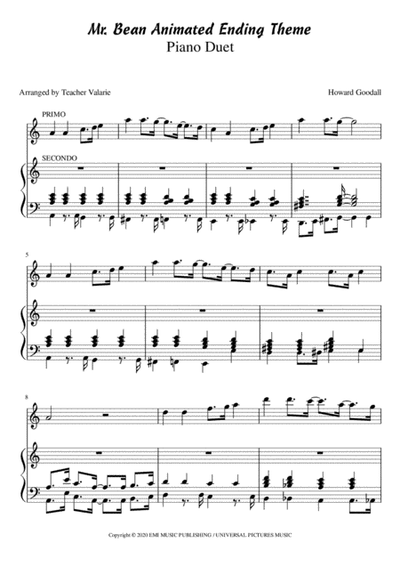 Mr. Bean Animated Series Theme (arr. Published Harmony @ Teacher Valarie)