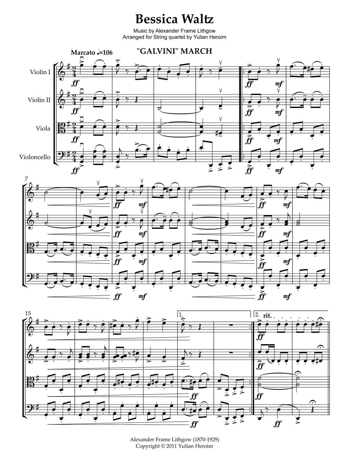 Bessica Waltz (arr. Yulian Heroim)