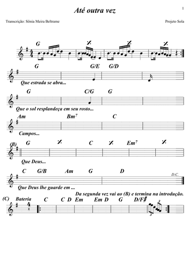 Até outra vez (arr. Sônia S M Beltrame)