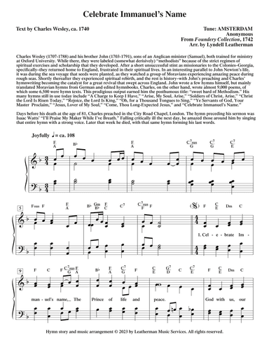 Celebrate Immanuel’s Name (arr. Lyndell Leatherman)