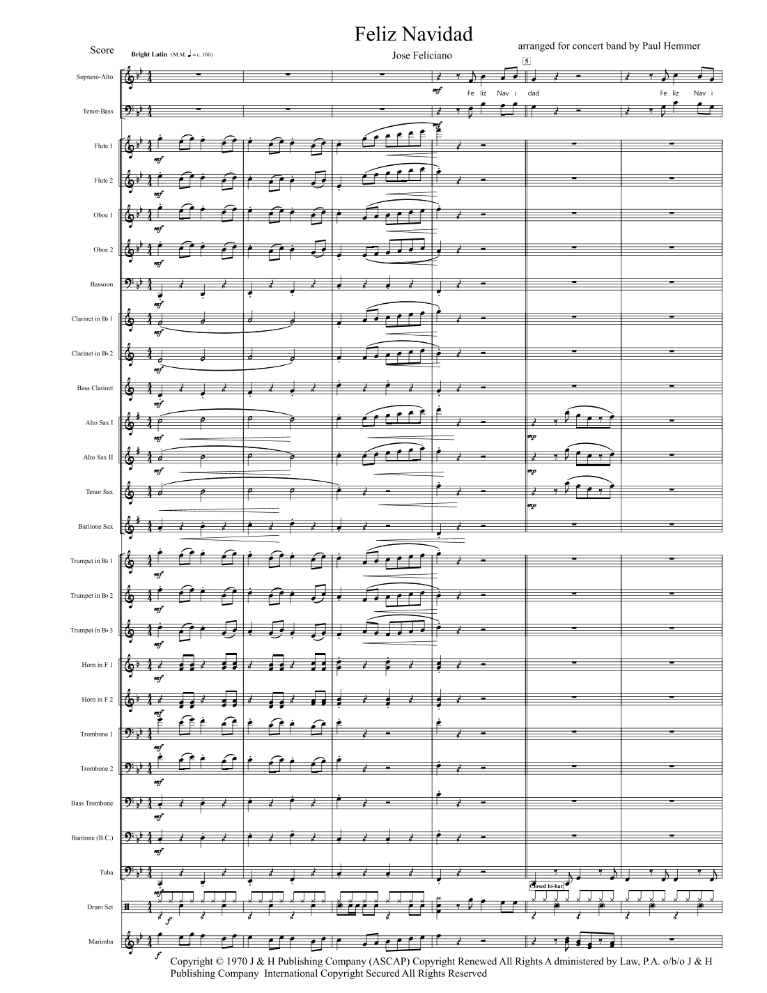 Feliz Navidad (arr. Paul Hemmer)