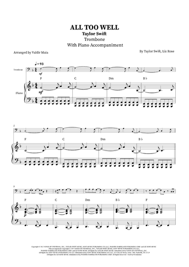 All Too Well (arr. Valdir Maia)