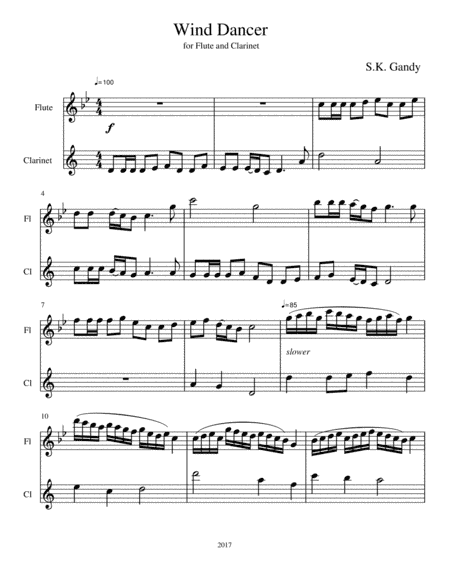 Wind Dancer--A Duet for Flute and Clarinet