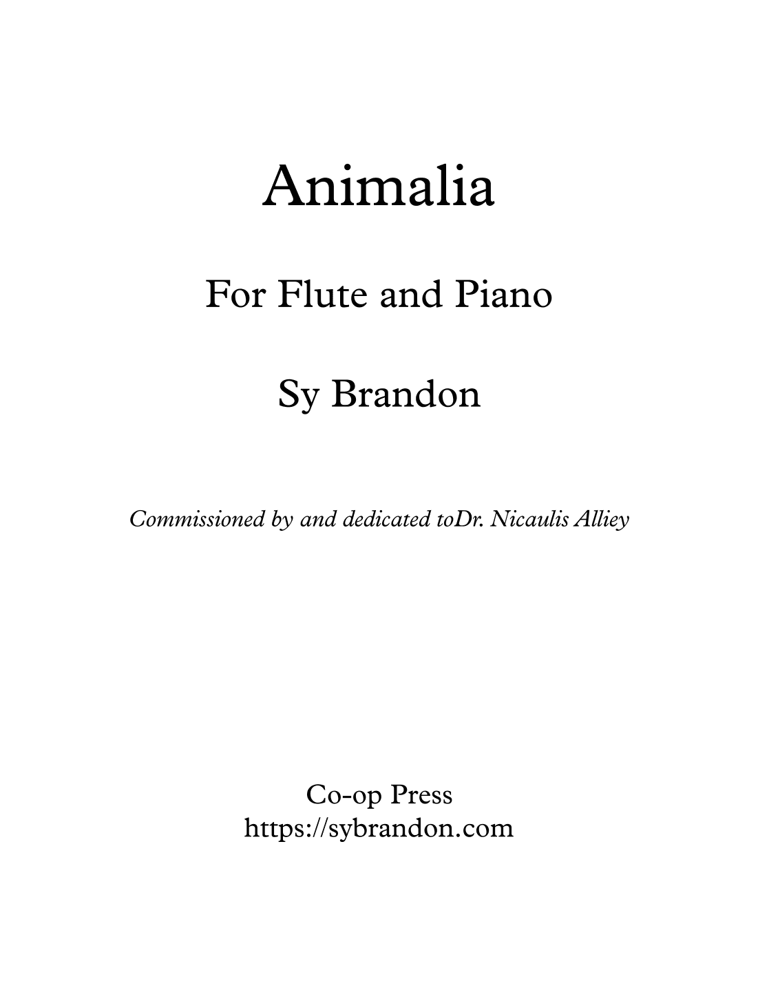 Animalia for Flute and Piano