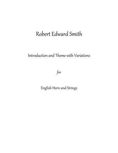 Introduction and Theme with Variations