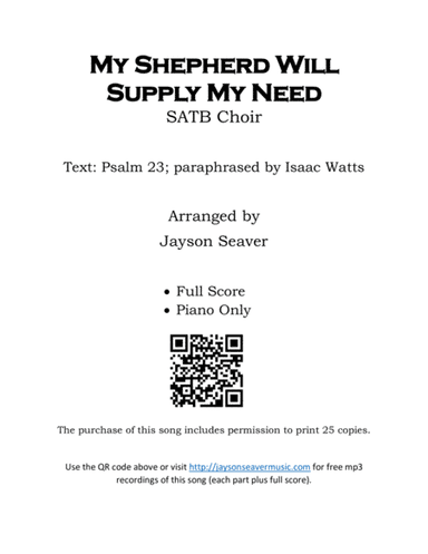 My Shepherd Will Supply My Need (arr. Jayson Seaver)