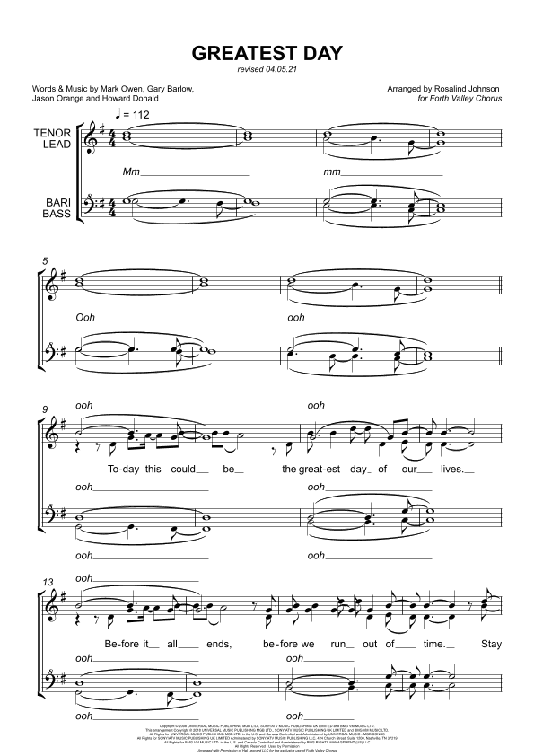 Greatest Day (arr. Rosalind Johnson)