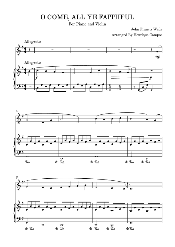 O come, all ye faithful - Violin (arr. Henrique Campos)