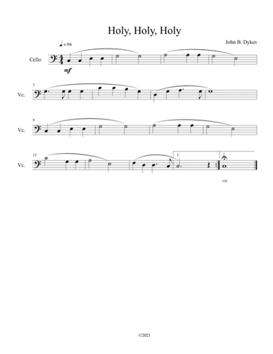 Holy, Holy, Holy (cello solo) (arr. B. C. Dockery)