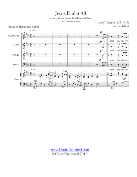 Jesus Paid it All (arr. ChoirUnlimited)