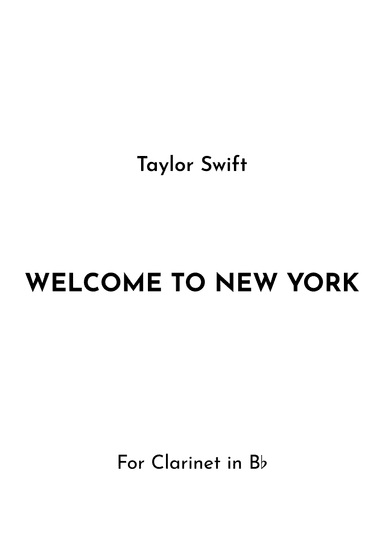 Welcome To New York (arr. Jireh J.)