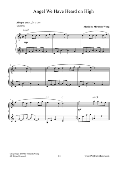 Angel We Have Heard on High - Romantic Piano Version (arr. Miranda Wong)
