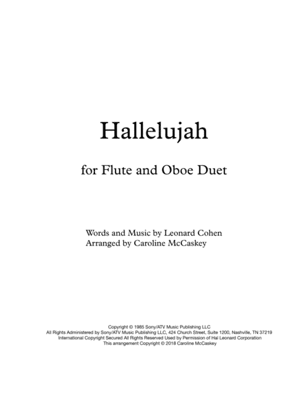 Hallelujah (arr. Caroline McCaskey)