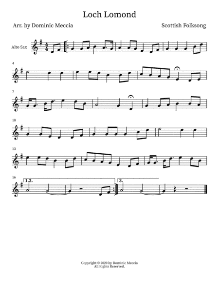 Loch Lomond (arr. Dominic Meccia)