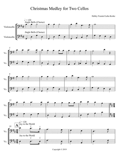 Christmas Medley for Two Cellos