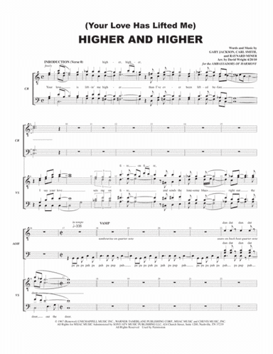 (your Love Has Lifted Me) Higher And Higher (arr. David Wright)