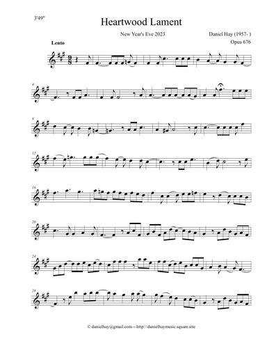 Heartwood Lament (Opus 676) Instrumental Solo